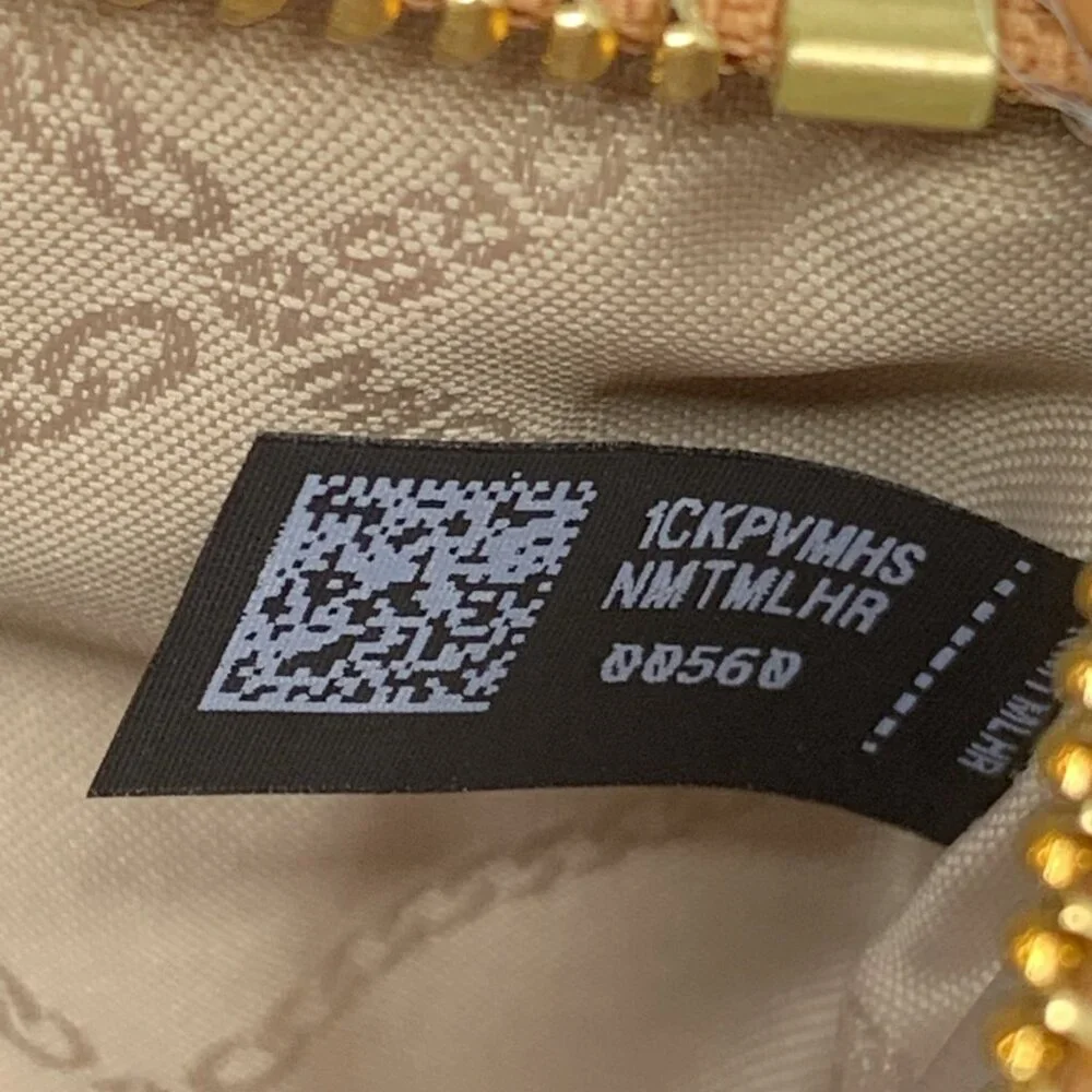 Michael Kors Large Logo Rainbow Pride Canvas Zip Pouch Heart MSRP $128 Natural - Picture 8 of 10